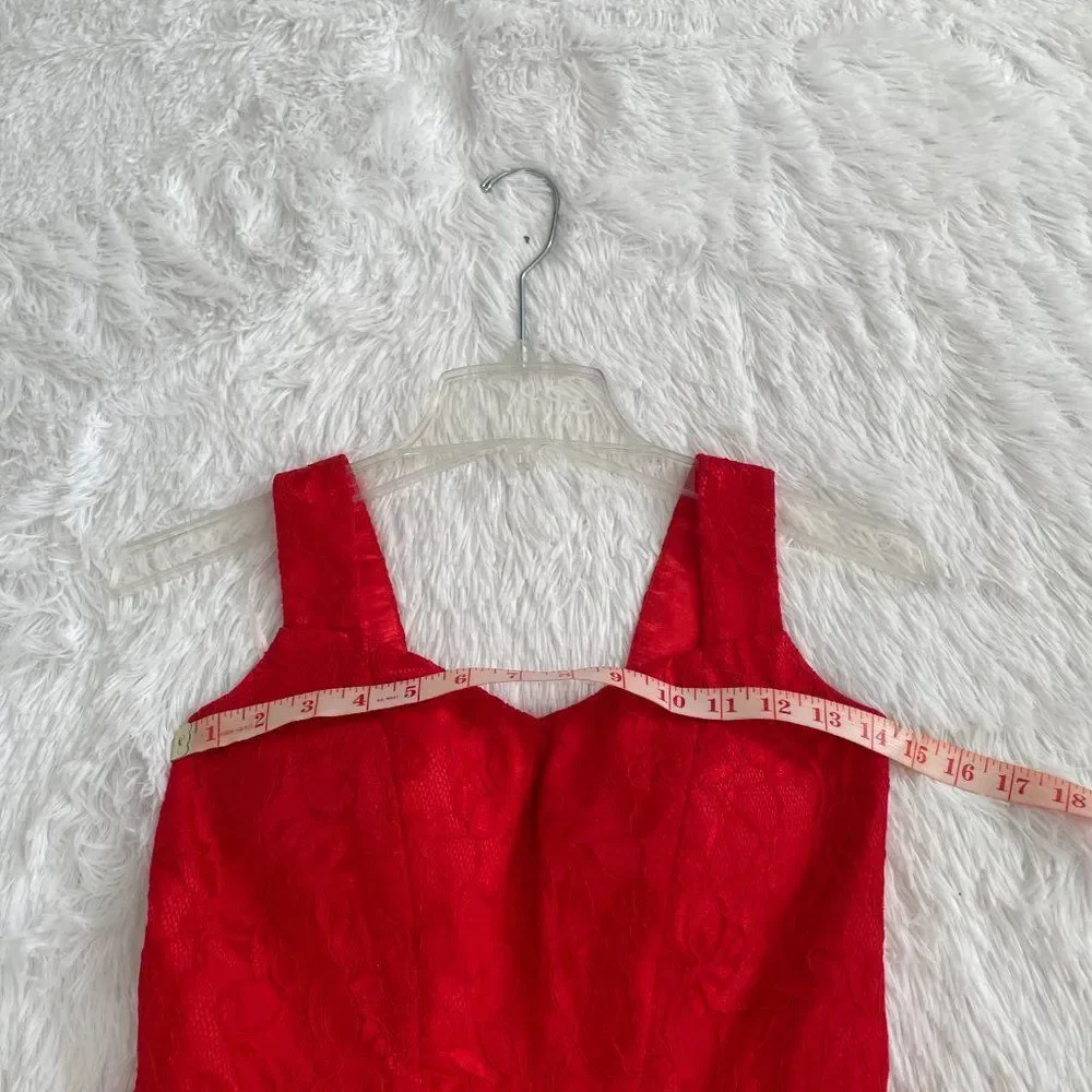 Girls Minuet Mini A Line Knee Length Dress in Red Size Small
